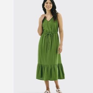 Time & Tru Women’s Olive Green Tiered Maxi Dress - Boho Size M